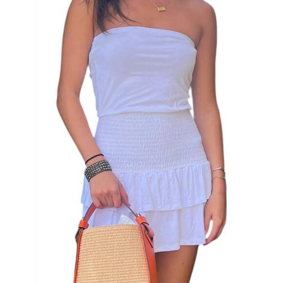 VAVA Dresses & Skirts - NEW VAVA milan tube ruffle dress in white
